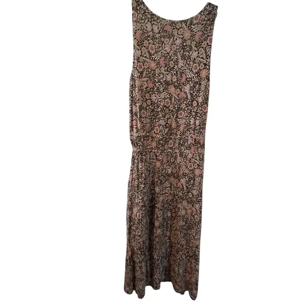 J Jill dress womens Large tiered midi Moss Wallflowers knit boho pockets